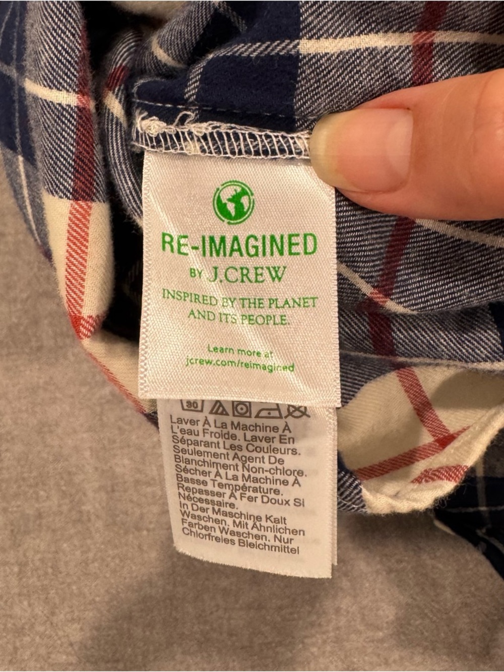 NWT J. Crew Women's Flannel button down shirt blue, white, and red Sz Small - Picture 10 of 10